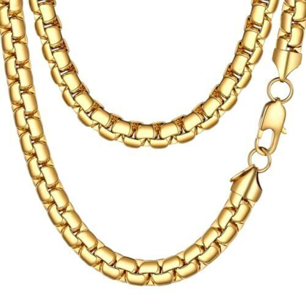 6338 Stylish Stainless Steel Flat Link Chain Necklace , 2mm/4mm/6mm/8mm.